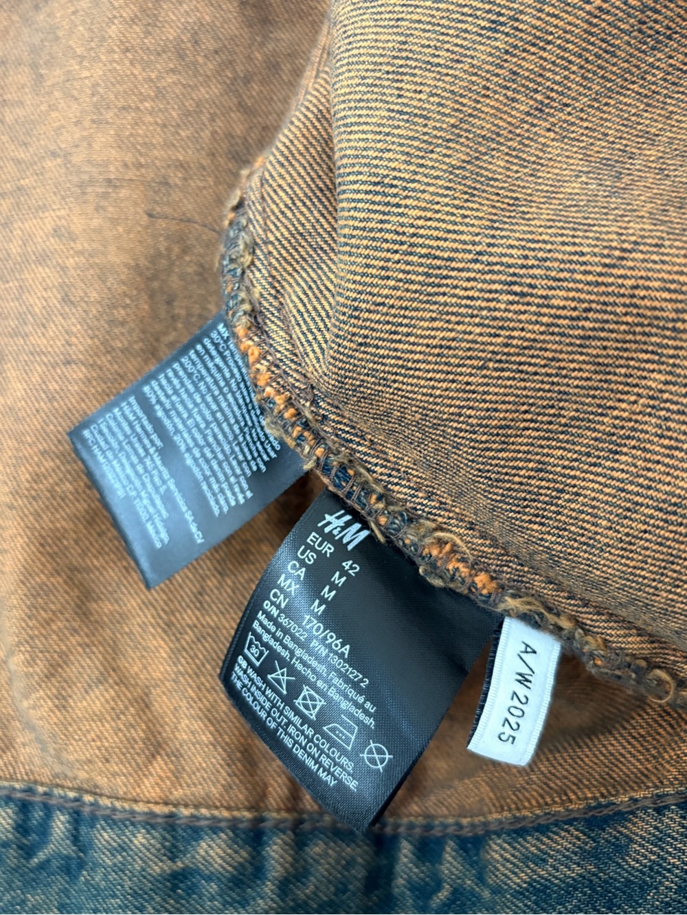 H&M studio brown coated denim jacket, size M - Picture 11 of 12